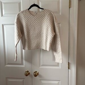Banana Republic Factory Cream Quilted Crop Top